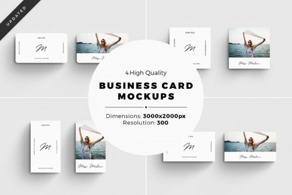 4 Business Card MockUps for Professional Design