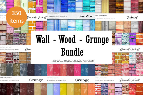 Brick Wall, Wood, Grunge Bundle