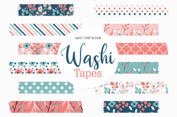 Digital Washi Tape Bright Florals