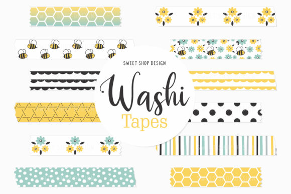 Digital Washi Tape Bumble Bees