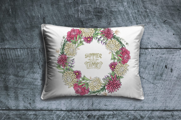 Floral Wreath with Asters and Chrysanthemums