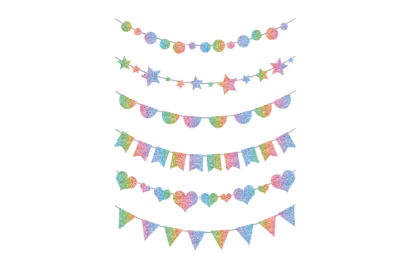 Glitter Rainbow Bunting Graphic
