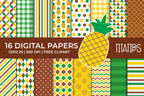 Pineapple Digital Papers Set