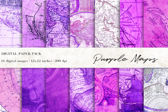 Purple Maps Digital Papers